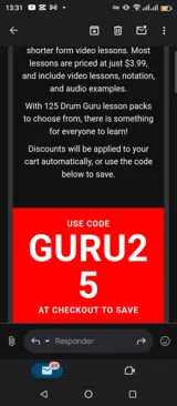 GURU25 coupon verification screenshot