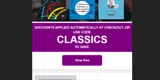 CLASSICS coupon verification screenshot