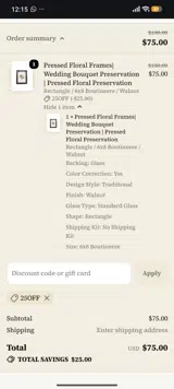 Hudson Stems coupon verification screenshot
