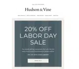 Hudson & Vine coupon verification screenshot