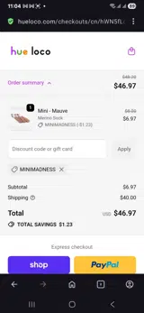 Hue Loco coupon verification screenshot