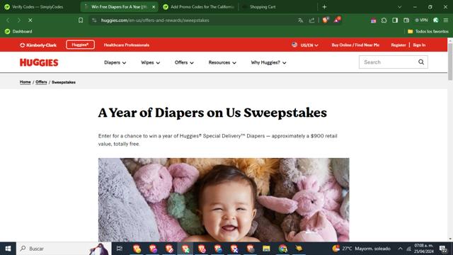 Huggies checkout page showing Huggies promo code box | Screenshot taken by SimplyCodes community member on Apr 25, 2024