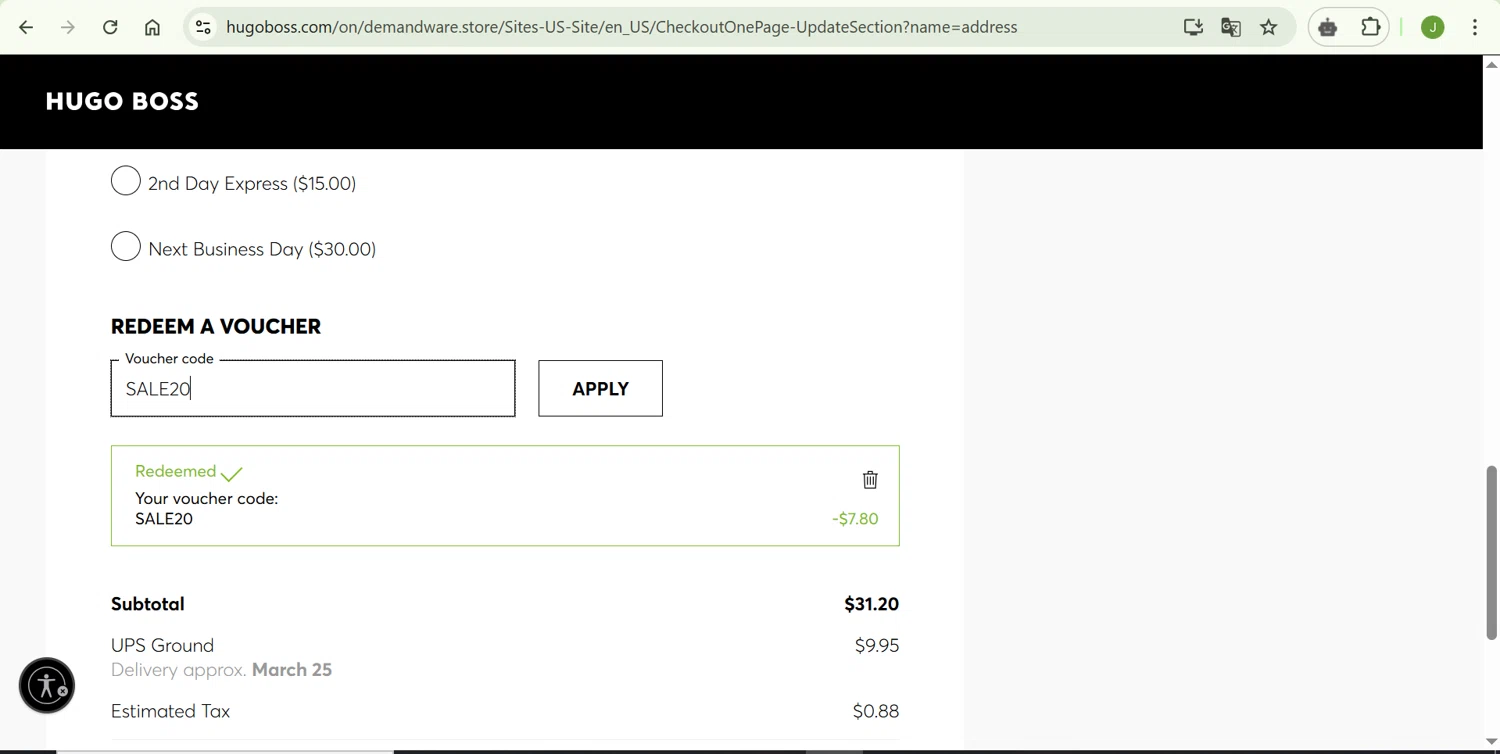 hugo boss coupon code 2019