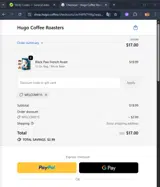 WELCOME15 coupon verification screenshot
