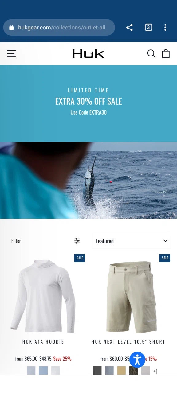 Huk Gear checkout page showing Huk Gear coupon code box | Screenshot taken by SimplyCodes community member on Jul 15, 2023