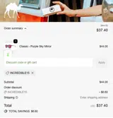 Humps Optics coupon verification screenshot