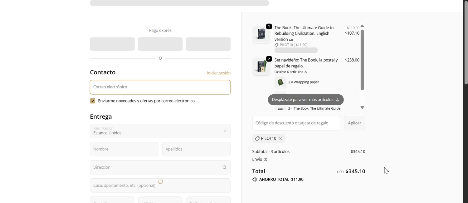 Hungry Minds Publishing promo code screenshot showing code PILOT10 applied at Hungry Minds Publishing checkout page. Uploaded by SimplyCodes community member Bope_________ on Dec 20, 2025