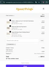 Hunny Prints coupon verification screenshot