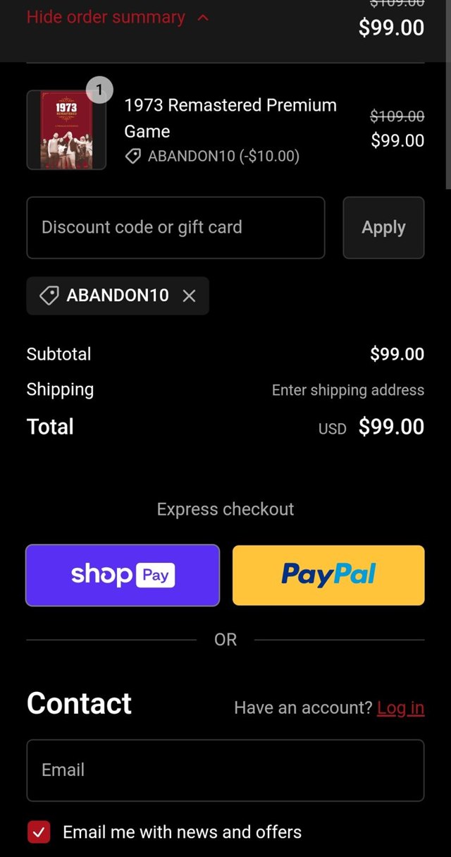 Hunt a Killer checkout page showing Hunt a Killer discount code box | Screenshot taken by SimplyCodes community member on Nov 15, 2023