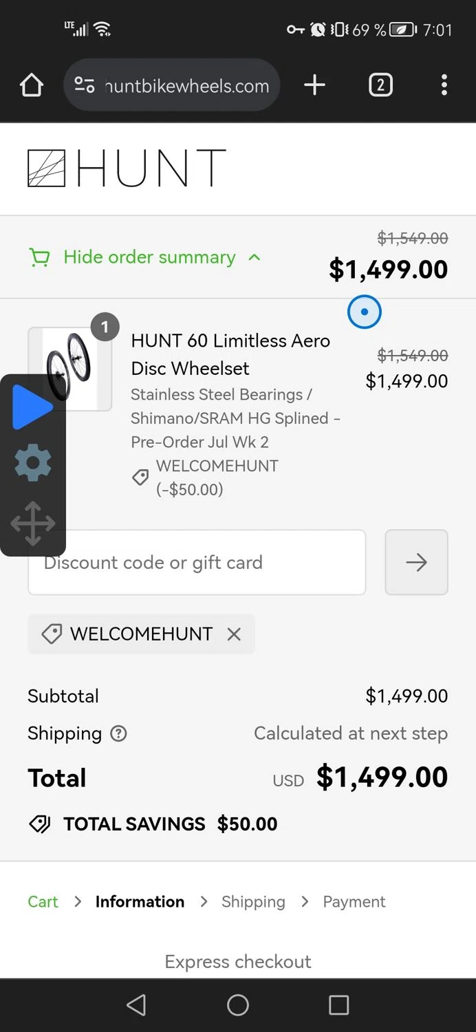 where to use Hunt Bike Wheels promo code box