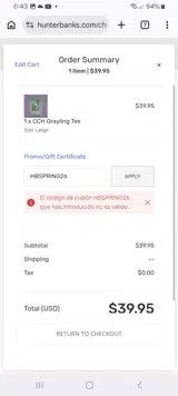 HBSPRING26 coupon verification screenshot