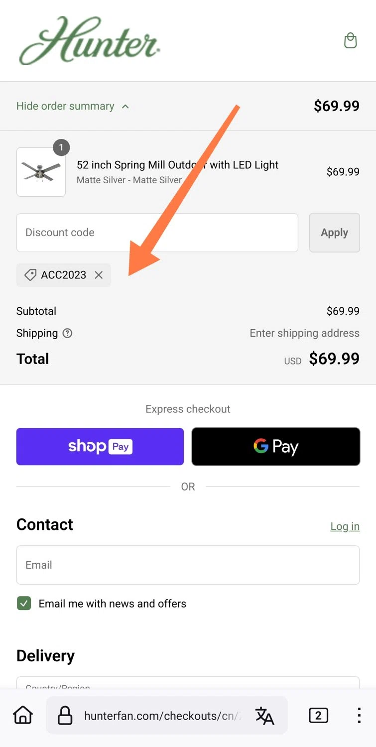 Hunter Fan Discount Codes 10 Off September 2024