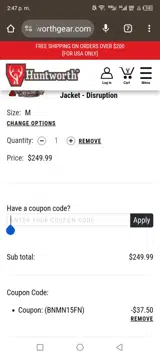 BNMN15FN coupon verification screenshot