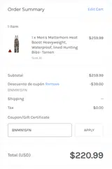 BNMN15FN coupon verification screenshot