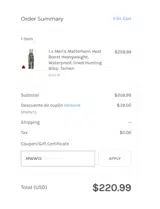 MWW15 coupon verification screenshot