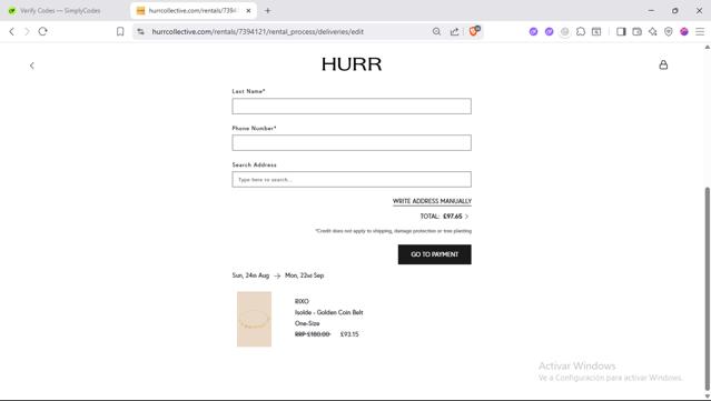HURR Collective checkout page showing HURR Collective promo code box | Screenshot taken by SimplyCodes community member on Aug 4, 2025