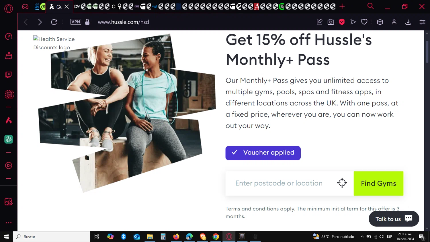 Hussle checkout page showing Hussle promo code box | Screenshot taken by SimplyCodes community member on Nov 18, 2024
