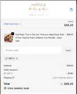 Hustle & Blush coupon verification screenshot