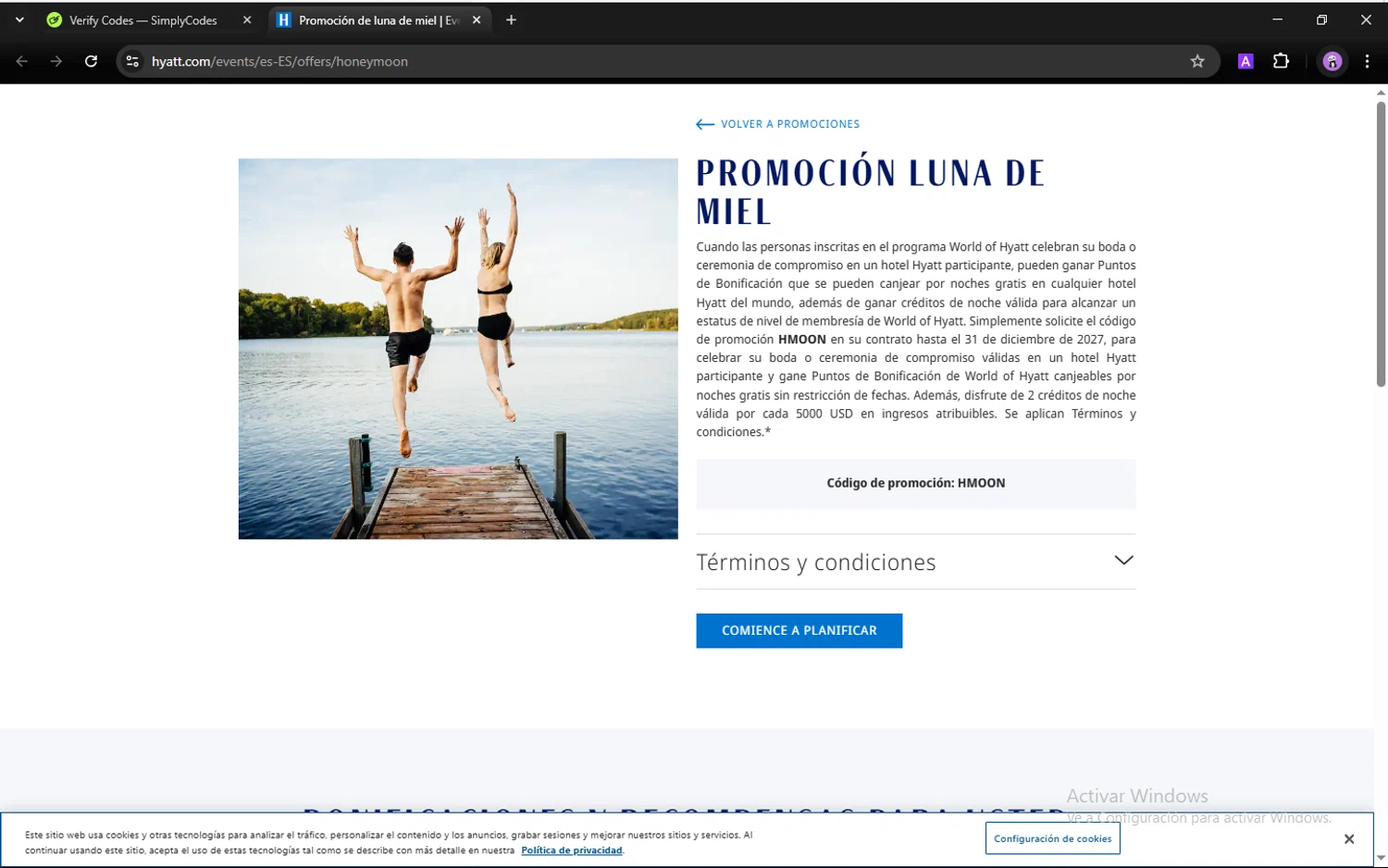 Hyatt Hotels and Resorts promo code screenshot showing code 10OFF applied at Hyatt Hotels and Resorts checkout page. Uploaded by SimplyCodes community member JoanVerdu on Mar 15, 2025