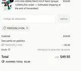 FREEDOM_h10% coupon verification screenshot