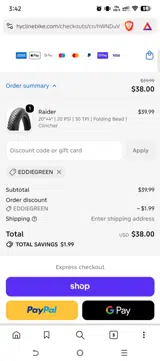 Hycline coupon verification screenshot