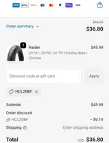 Hycline coupon verification screenshot