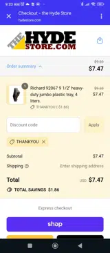 THANKYOU coupon verification screenshot