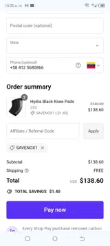 SAVENOX1 coupon verification screenshot