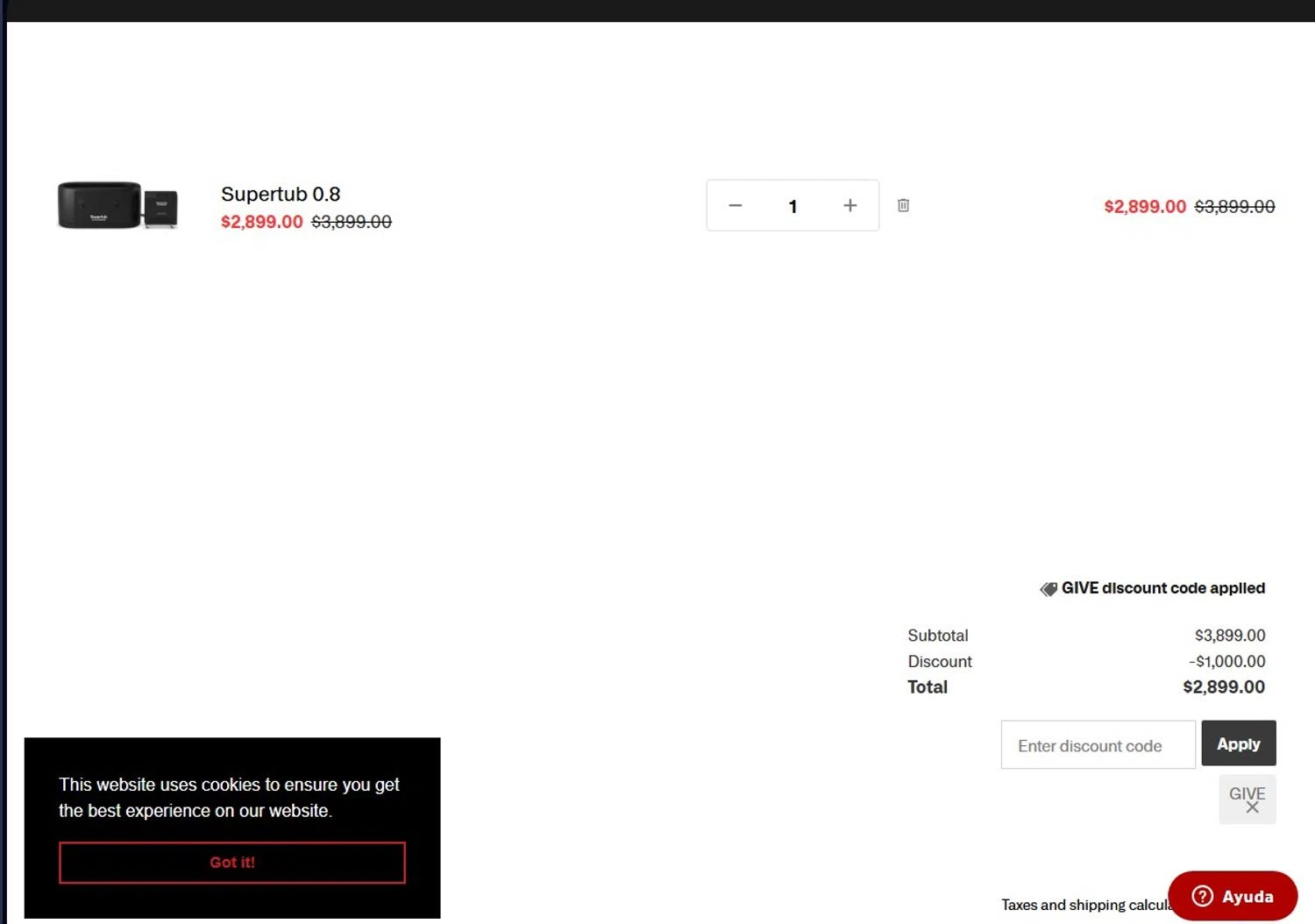 Hydragun discount code screenshot showing code GIVE applied at Hydragun checkout page. Uploaded by SimplyCodes community member andrescarreraborges on Dec 28, 2025