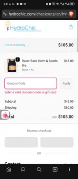 RET10 coupon verification screenshot