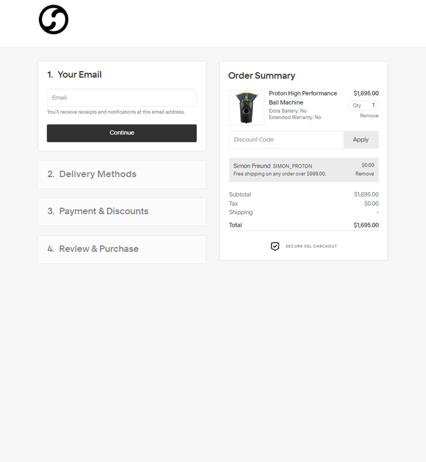 Hydrogen Sports checkout page showing Hydrogen Sports discount code box | Screenshot taken by SimplyCodes community member on Apr 5, 2024