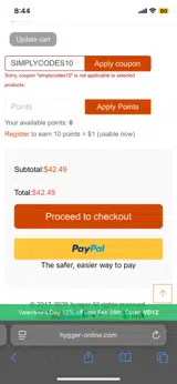 SIMPLYCODES10 coupon verification screenshot