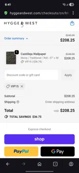Vip15 coupon verification screenshot