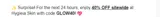 GLOW40 coupon verification screenshot