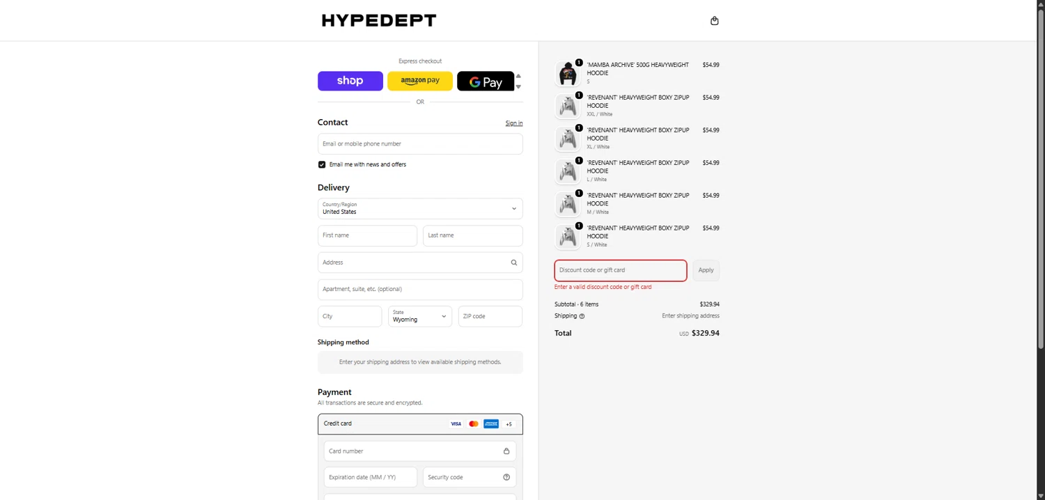 HYPEDEPT discount code screenshot showing code SUMMER applied at HYPEDEPT checkout page. Uploaded by SimplyCodes community member SavvyCollector7681 on Feb 7, 2026