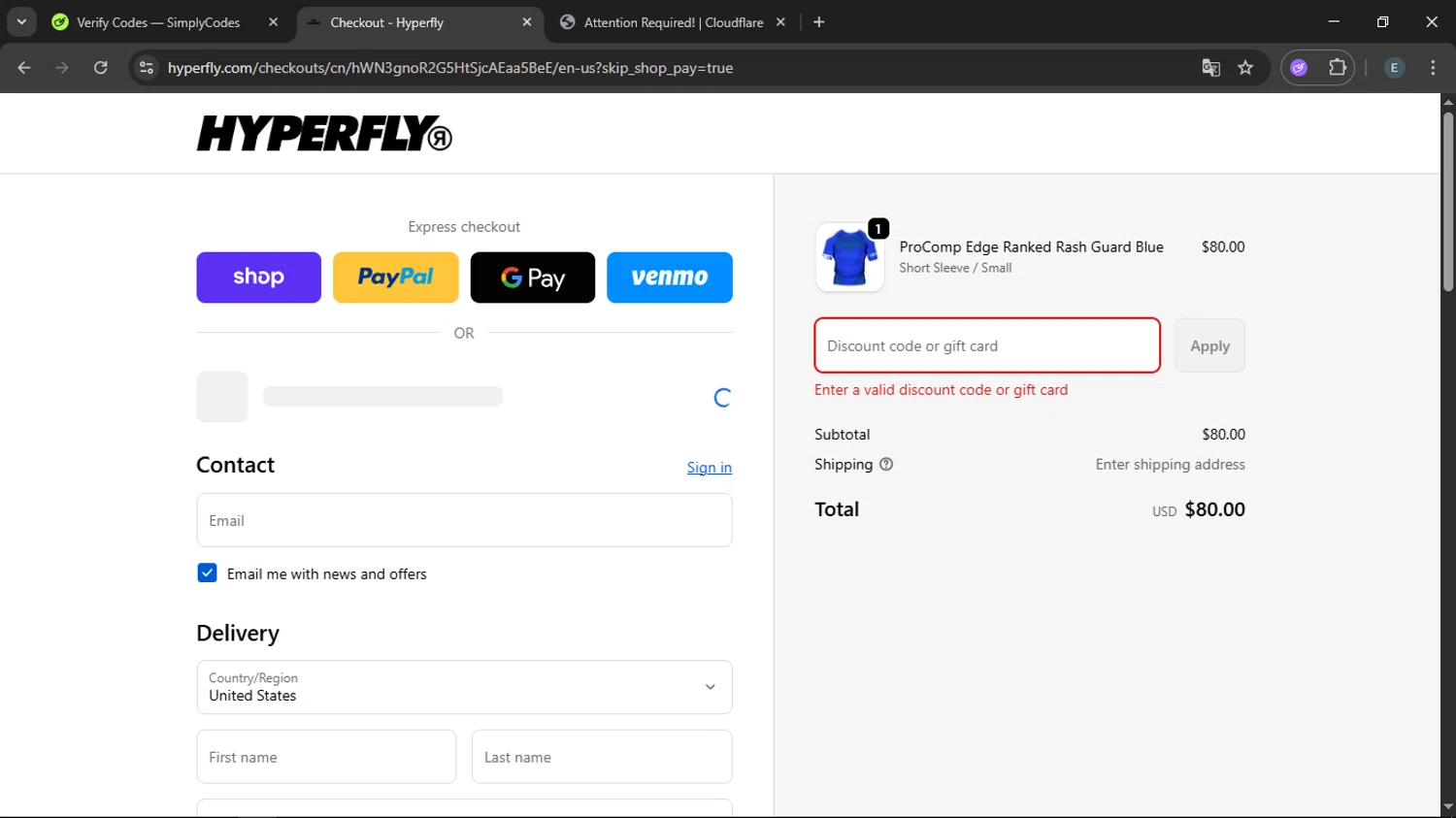 Hyperfly discount code screenshot showing code MAYAYAFLY applied at Hyperfly checkout page. Uploaded by SimplyCodes community member LegendaryFox9861 on Oct 3, 2025