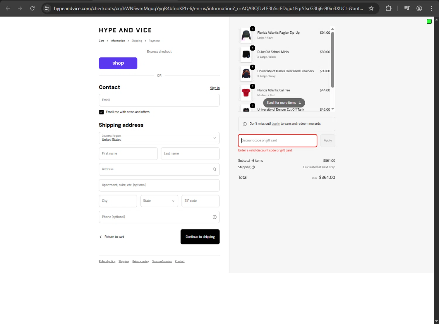 Hype & Vice promo code screenshot showing code READYSETSALE applied at Hype & Vice checkout page. Uploaded by SimplyCodes community member MAHORAGA on Dec 2, 2025