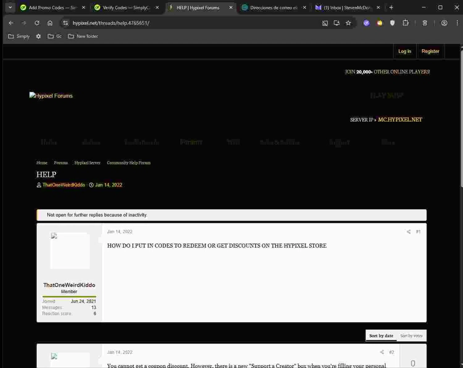 Hypixel discount code screenshot showing code Refraction applied at Hypixel checkout page. Uploaded by SimplyCodes community member Deadpool on Dec 3, 2025