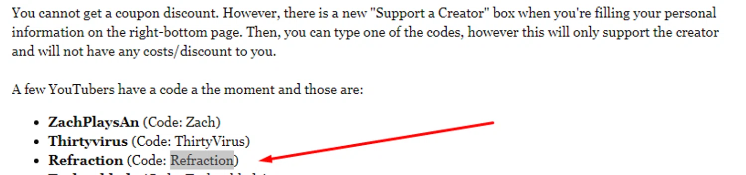 Hypixel discount code screenshot showing code Refraction applied at Hypixel checkout page. Uploaded by SimplyCodes community member RonaldAcunaJr on Dec 2, 2025