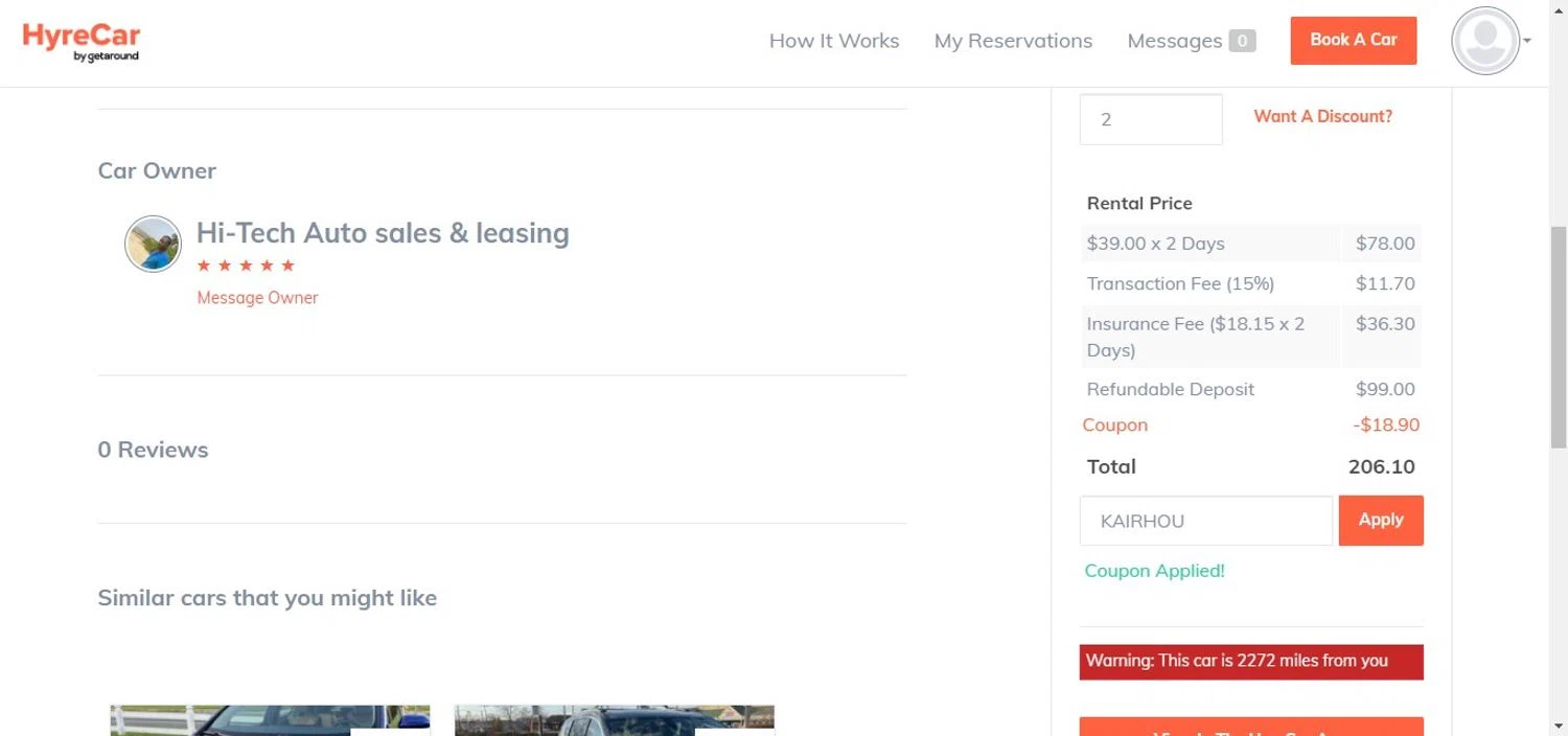 how to use HyreCar coupons