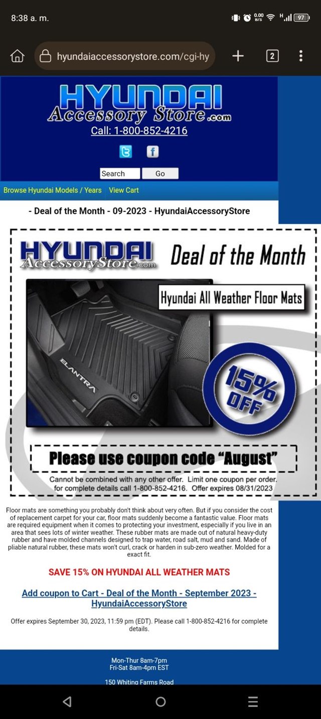 Hyundai Accessory Store checkout page showing Hyundai Accessory Store coupon code box | Screenshot taken by SimplyCodes community member on Jan 4, 2025