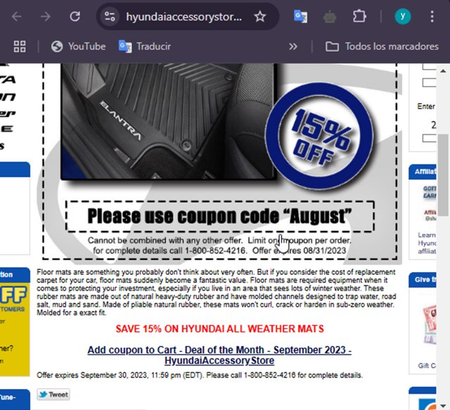 Hyundai Accessory Store checkout page showing Hyundai Accessory Store coupon code box | Screenshot taken by SimplyCodes community member on Apr 7, 2025