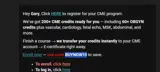 IAME coupon verification screenshot