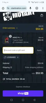 LEGRANDE coupon verification screenshot