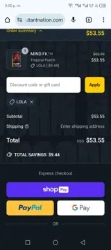 Lola coupon verification screenshot
