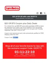 20OFF75 coupon verification screenshot