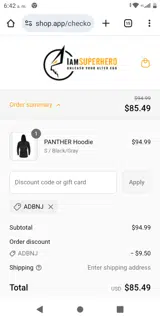 ADBNJ coupon verification screenshot