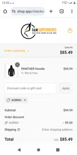 ADBNH coupon verification screenshot