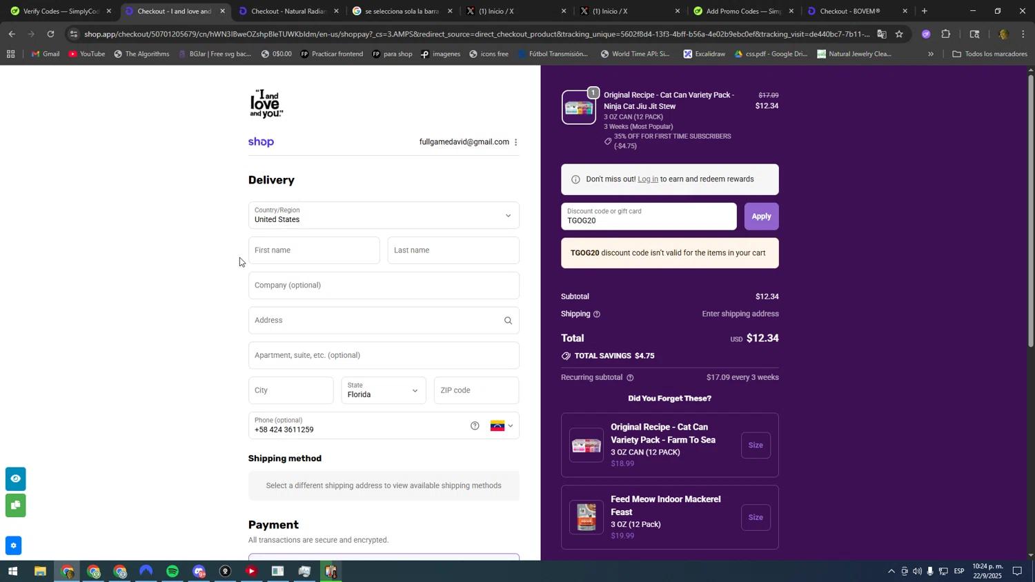 I and Love and You discount code screenshot showing code TGOG20 applied at I and Love and You checkout page. Uploaded by SimplyCodes community member kakakakakka on Sep 23, 2025
