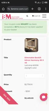 IBMirror coupon verification screenshot